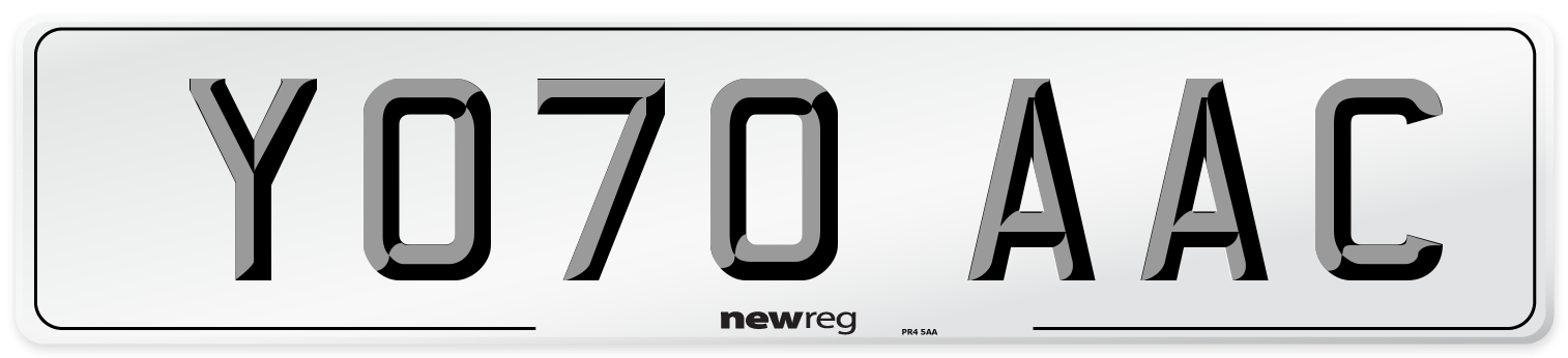YO70 AAC Number Plate from New Reg